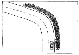 Figure 8.6 Complete frame of the outer curve and unobstructed view of the inner curve stabilise the driver (Birth, et. al, 2004)