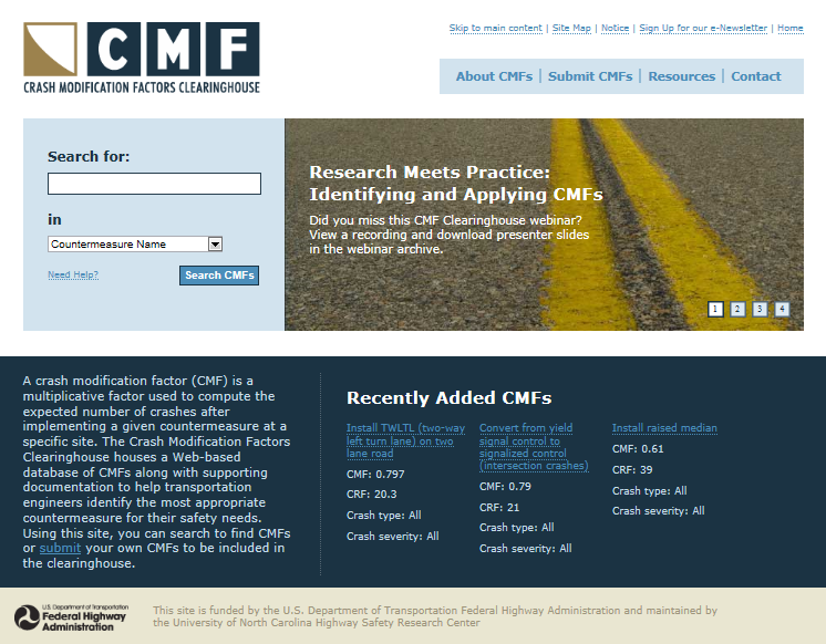 The Crash Modification Factor (CMF) Clearinghouse